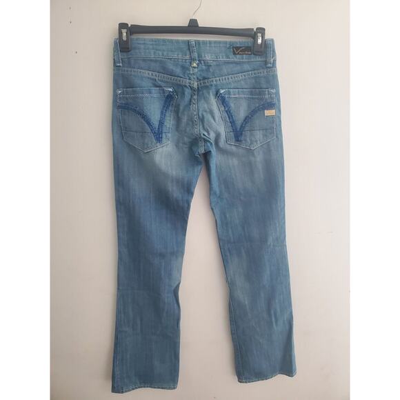 Vigoss Studios Jeans 29 Womens Carolina Bootcut Mid Rise Solid Blue Medium Wash - Picture 5 of 8